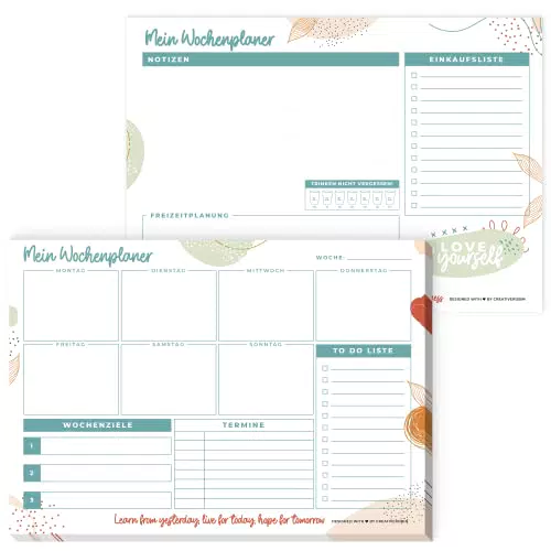 Wochenplaner Block & Schreibtischunterlage aus Papier