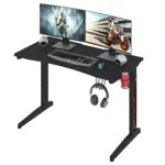 WOLTU Gaming Tisch 115x60cm Ergonomischer Gaming Schreibtisch Gamer PC Computertisch mit T-förmigen Beinen