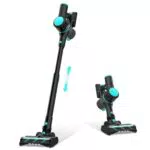 WOWGO Akku Staubsauger 30000pa Staubsauger Kabellose Beutellos mit LED Bürste & Wandhalterung
