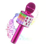 Wowstar Bluetooth Mikrofon Karaoke, Drahtloses LED Karaoke Mikrofon mit Lautsprecher Tonaufnahme für Party Podcast Familie