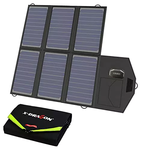 X-DRAGON Faltbar Solarpanel Solar Charger 40W Solar Klappbar Solar Panel USB für Kurbelradio Notfall