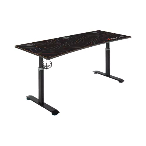 X Rocker Cougar XL Ultra Wide Aluminium Carbon Gaming Tisch - Höhenverstellbarer Schreibtisch mit Kabelmanagement - Computertisch 160