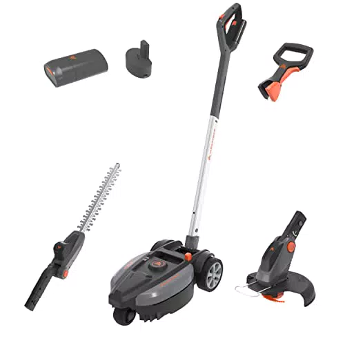 Yard Force 12V iFlex Urban Akku-Rasenmäher, Rasentrimmer und Heckenschere im Paket LM F24BN