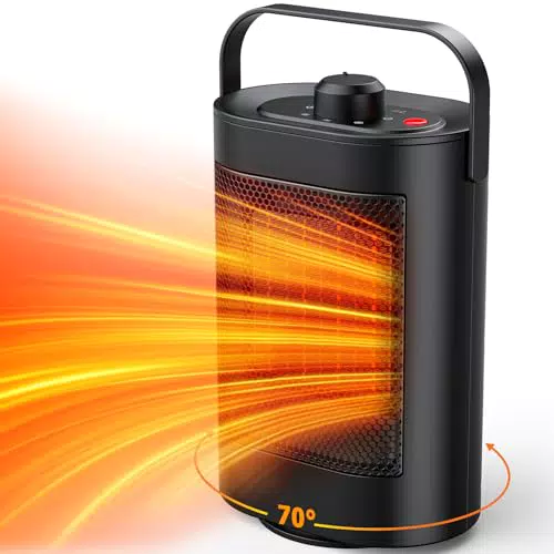 YAZEKY Heizlüfter, 1500W Elektrischer PTC Keramik 𝐇𝐞𝐢𝐳𝐥ü𝐟𝐭𝐞𝐫 𝐞𝐧𝐞𝐫𝐠𝐢𝐞𝐬𝐩𝐚𝐫𝐞𝐧𝐝 𝐥𝐞𝐢𝐬𝐞