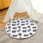Youuys Gesteppte Krabbeldecke für Baby 100cm Weiche Krabbelmatte in Niedliches Tierdesign Baby Spielmatte mit Rutschfester Unterseite zum Krabbeln und Spielen
