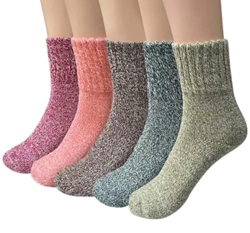 YSense Snug 5 Paar Wollsocken Stricksocken Winter Damensocken Thermosocken Socken MEHRWEG