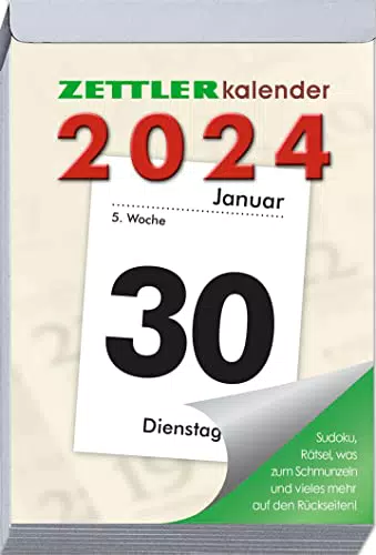 ZETTLER Tagesabreißkalender XXL 2024, im Format 9, 9 x 14