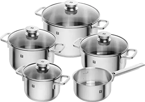 ZWILLING Focus Kochtopf-Set, 5-teilig, 4 Deckel, Induktionsgeeignet