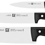 ZWILLING Twin Chef Messer-Set, 3-teilig, Rostfreier Spezialstahl/Kunststoff-Griff im Nietendesign