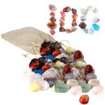 100 Stück Edelsteine Ø ca. 912 mm Halbedelsteine zur Schatzsuche edelsteine set für Edelsteinspiel edelstein dekoration mit Stoffsack Edelsteine für hus bao kalaha steinchenspiel