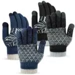 2 Paar Winterhandschuhe Touchscreen Handschuhe Wollhandschuhe Strick Fingerhandschuhe Sport Warm und Winddicht Winterhandschuhe für Skifahren Radfahren und SMS