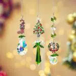 3 Stück Weihnachtskristall Sonnenfänger Strass Weihnachtsserie