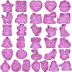 32 Stück Ausstechformen Set, Rosa Ausstecher Plätzchenausstecher für Cookie Fondant Schokoladen