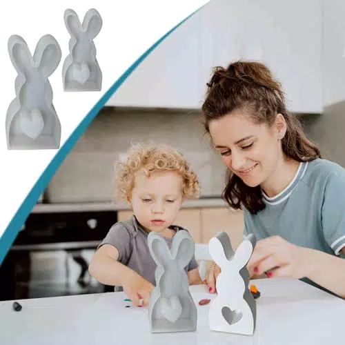 3D Kaninchenform Silikonform Kerze Silikonform Auto Montiert Expand Weihrauch Gießerei Formen Aromatherapie Förmchen DIY Hasen Gussform Niedliches Kaninchen Gießform Für Dekoration 1PC