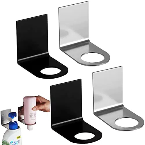 4 Stück Wand Shampoo Halter Selbstklebende Wand Flaschenhalter Spender Halter Edelstahl Shampoo Spender Halter Zum Hängende Seifenflaschen Body Duschgels Für Küche Badezimmer