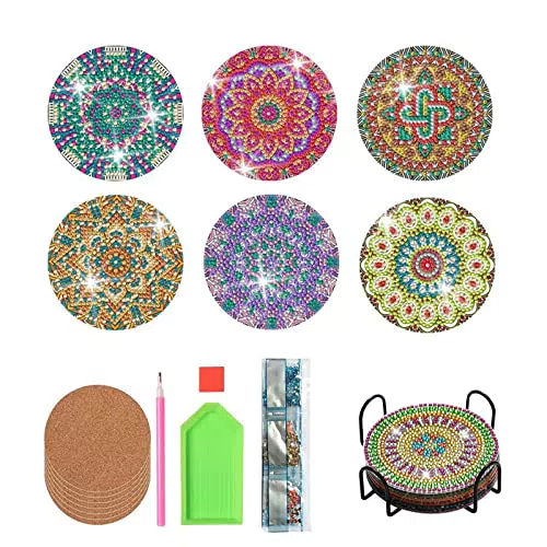 6 Pcs Basteln Erwachsene Diamond Painting Untersetzer Gläser Set