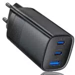 65W USB C Ladegerät, 3-Port Netzteil mit USB-C und USB-A Schnellladegerät