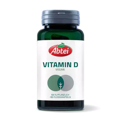 Abtei Nature & Science Vitamin D3 vegan - Premium Qualität - hochdosiert - 100% pflanzlich direkt verfügbar dank Flüssigkerntechnologie laborgeprüft