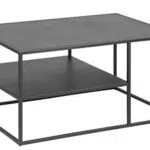 AC Design Furniture Nino Metall Couchtisch mit 1 Ablage in Schwarz