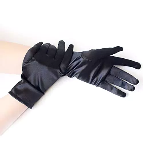 Achsoo Kurze Handschuhe für Damen Handgelenklange Handschuhe Braut Kostüm Halloween Kostüm Hochzeit )