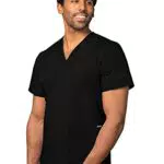 Adar Universal Unisex Pflegebekleidung - Medizinische Tunika mit V-Ausschnitt - 601 - Black - 4X