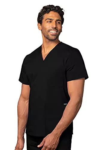 Adar Universal Unisex Pflegebekleidung - Medizinische Tunika mit V-Ausschnitt - 601 - Black - 4X