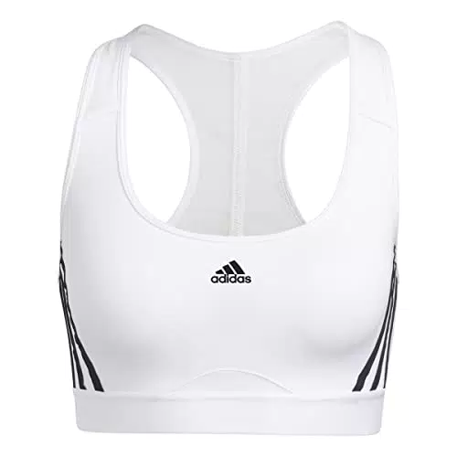 Adidas Womens Workout Bra - Medium Support Powerreact Training Medium-Support 3-Stripes Bra