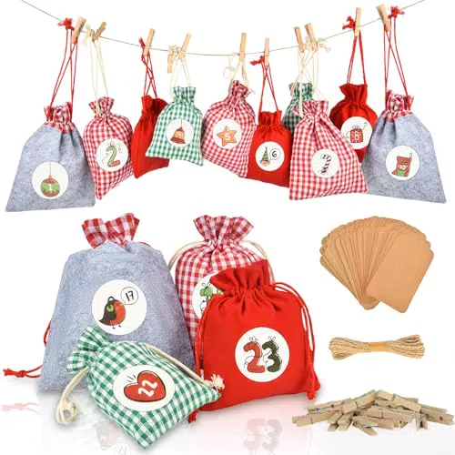 Adventskalender Zum Befüllen Stoff Groß - 24 Stück Adventskalender Selber Befüllen