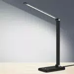 AFROG Schreibtischlampe LED mit USB Ladeanschluss, Bürolampe Tischlampe mit 5 Farben und 10 Helligkeitsstufen