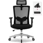 Airchros Bürostuhl Ergonomisch, Ergonomischer Bürostuhl mit Verstellbarer Lendenwirbelstütze