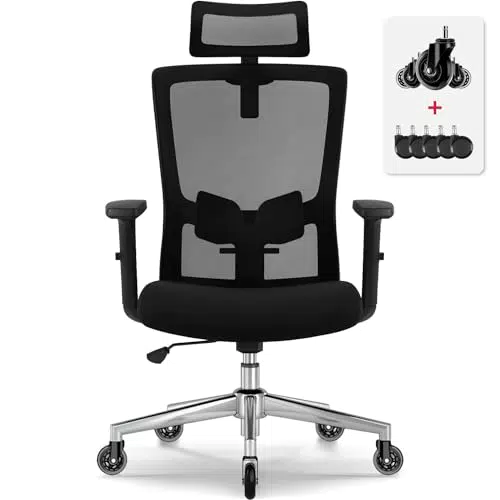 Airchros Bürostuhl Ergonomisch, Ergonomischer Bürostuhl mit Verstellbarer Lendenwirbelstütze