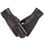 alqqas Damen-Winter-Lederhandschuhe mit Touchscreen
