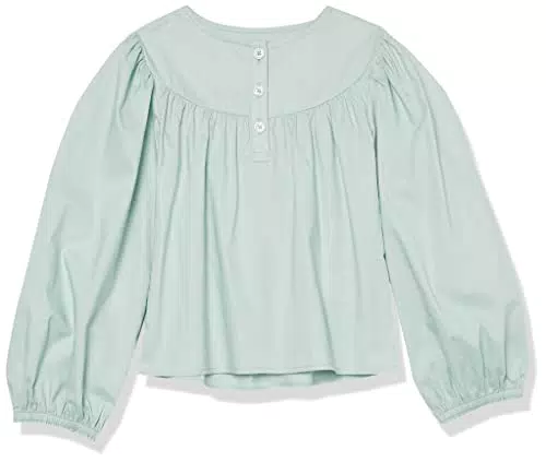 Amazon Aware Mädchen Feminine Bluse mit Puffärmeln aus Baumwollmischgewebe