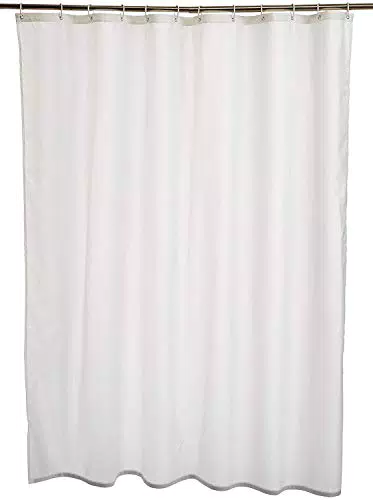 Amazon Basics Duschvorhang 180 x 200cm - Weiß, Schimmelresistent und Wasserabweisend