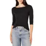 Amazon Essentials Damen Langärmeliges T-Shirt mit Rundhalsausschnitt