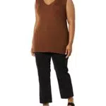 Amazon Essentials Damen Ultraweicher Pullunder, Schokoladenbraun Meliert