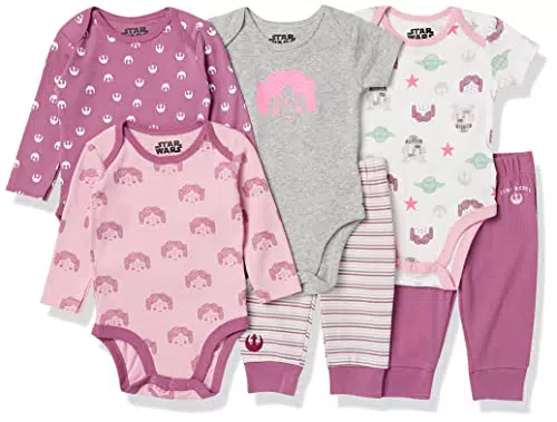 Amazon Essentials Disney, Marvel, Star Wars Baby Mädchen 6-teiliges Outfit-Set