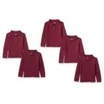 Amazon Essentials Mädchen Einheitliche Interlock-Poloshirts mit Langen Ärmeln
