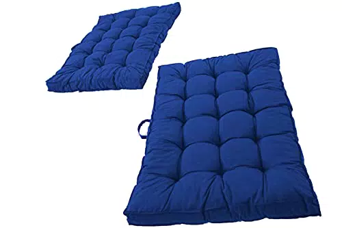 Ambientehome Kastenkissen Loungekissen, 2er-Set 120 x 80 cm Blau Auflagen