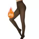 AMIYOYO Thermo Strumpfhose Damen Fleece Gefütterte Thermostrumpfhose Bauchweg Warm Leggings Gefälschte Durchscheinend High Waist Pantyhose Winter