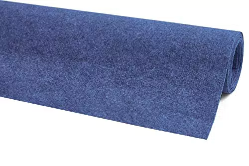 andiamo Teppichboden Milo - einfach zu verlegen - Auslegware Teppichboden - Meterware Bodenbelag in feiner Rippenstruktur - mit Trittschalldämmung - leicht zu reinigen 200 x 400 cm Blau
