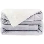 Aneco Double Face Sherpa Blanket Super Soft Flannel Lamb Blanket Cuddly Fluffy Solid Color Throw Blanket 150 x 200 cm Warm Thick Reversible Fleece Couch Blankets for Sofa
