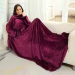 Aneco Wearable Blanket with Sleeves Warme Kuscheldecke mit Arm Ganzkörperwurf mit Ärmeln Superweiche Ärmeldecke für Erwachsene Männer Frauen