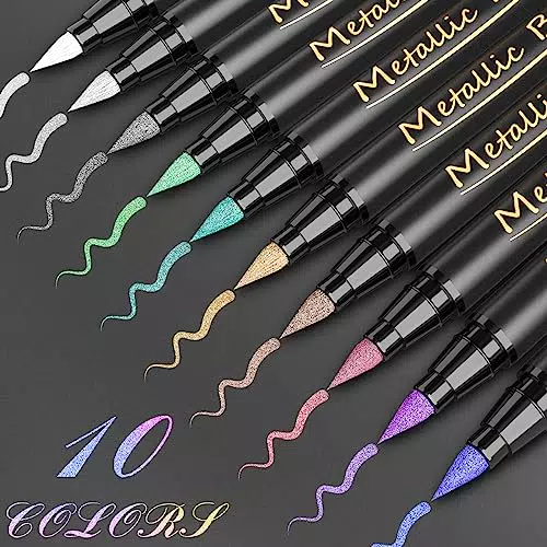 ANYUKE Metallic Brush Pen Set 10 Farbe Metallic Marker Stifte für Fotoalbum