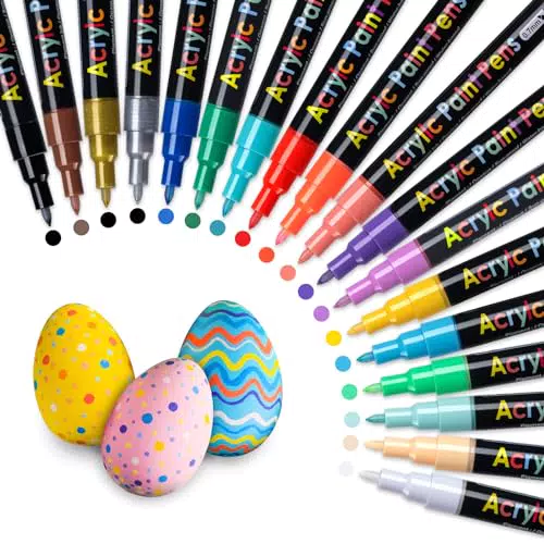 APOGO Acrylstifte für Seine Wasserfest: 18 Farben Acrylstifte Marker Stifte Set
