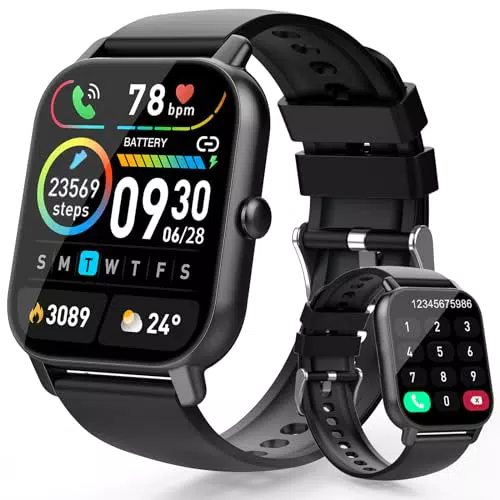 Aptkdoe Smartwatch Herren mit Telefonfunktion, 1.85" Smart Watch mit Herzfrequenzmonitor Schlafmonitor Schrittzähler
