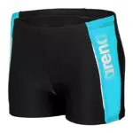 arena Boy's B Thrice JR Short R Swim Trunks, Black-Turquoise-White