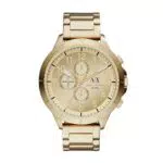 Armani Exchange Herrenuhr Chronograph Edelstahl goldfarben
