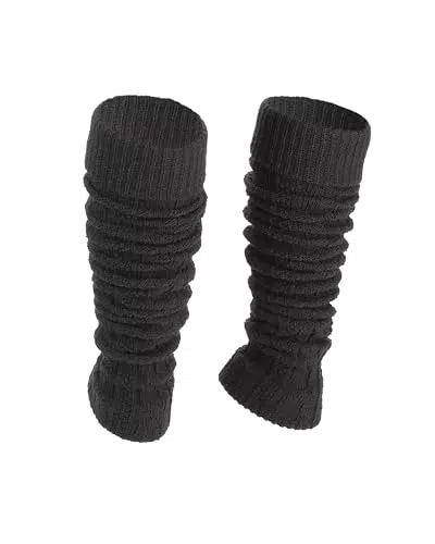 Ateena Stulpen Damen Schwarz Stulpen Damen Wolle Schwarz Stulpen Schwarz Damen Schwarze Stulpen Damen Beinstulpen Schwarz Stulpen für Damen Schwarz Beinwärmer Damen für Tanz