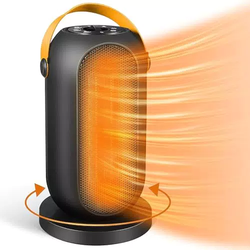 AUIFFER Heizlüfter Energiesparend PTC 3S Keramik Leise Elektrisch Heizung Schutz vor Kippen und Überhitzungsschutz 1200 W für Betrieb im Büro Wohnzimmer Schlafzimmer